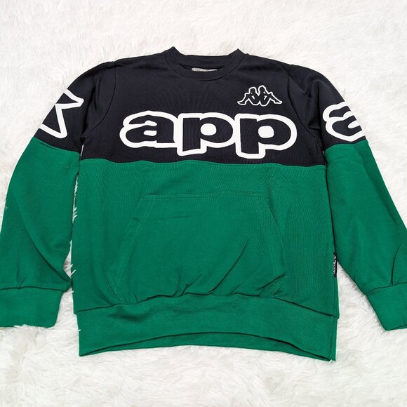 Kappa Unisex Crew Neck Green Pullover Loopknit with logo Sweatshirt for 7Yr NWOT - Picture 1 of 7
